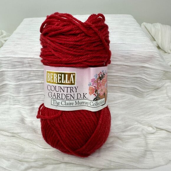Berella Country Garden DK Yarn Brick Red Superwash Merino Wool 50g Skein Knittin - Picture 6 of 7